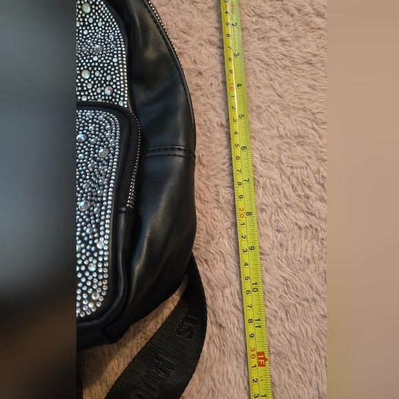 Steve Madden Black and White Dazzle Sparkle Rhinestone Backpack